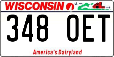 WI license plate 348OET