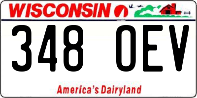 WI license plate 348OEV