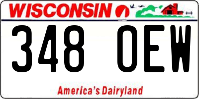 WI license plate 348OEW