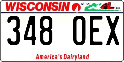 WI license plate 348OEX