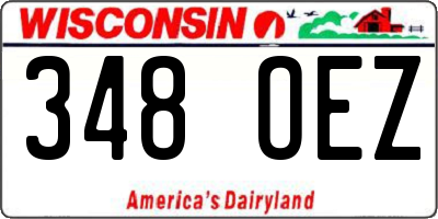 WI license plate 348OEZ