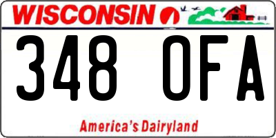 WI license plate 348OFA