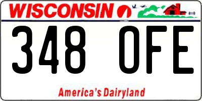 WI license plate 348OFE