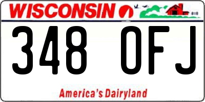 WI license plate 348OFJ