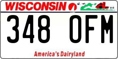 WI license plate 348OFM