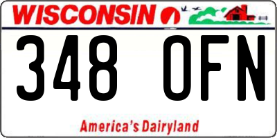 WI license plate 348OFN