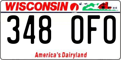 WI license plate 348OFO
