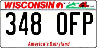 WI license plate 348OFP