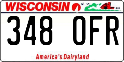 WI license plate 348OFR