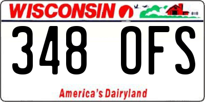 WI license plate 348OFS