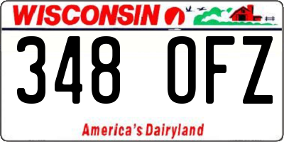 WI license plate 348OFZ