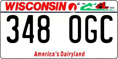 WI license plate 348OGC