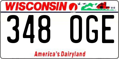 WI license plate 348OGE