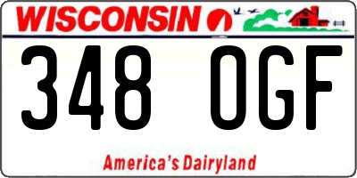 WI license plate 348OGF