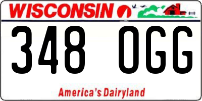WI license plate 348OGG