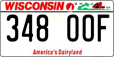 WI license plate 348OOF
