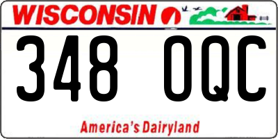 WI license plate 348OQC