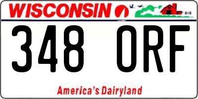 WI license plate 348ORF
