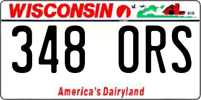 WI license plate 348ORS