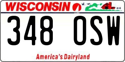 WI license plate 348OSW