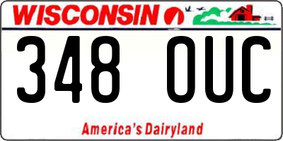 WI license plate 348OUC