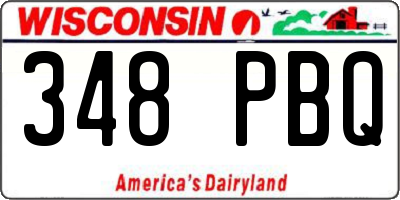 WI license plate 348PBQ