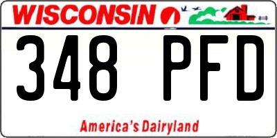 WI license plate 348PFD
