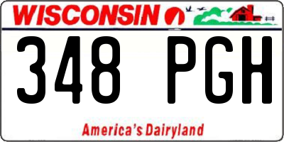 WI license plate 348PGH