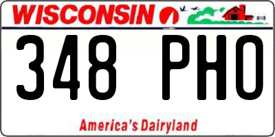 WI license plate 348PHO