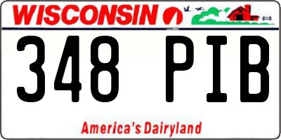 WI license plate 348PIB
