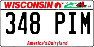 WI license plate 348PIM