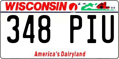 WI license plate 348PIU