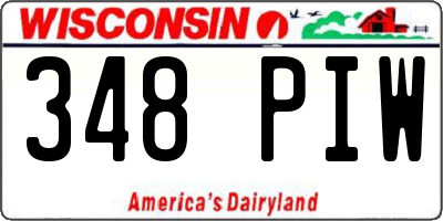 WI license plate 348PIW