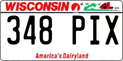 WI license plate 348PIX