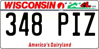 WI license plate 348PIZ