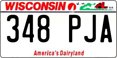 WI license plate 348PJA