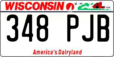 WI license plate 348PJB