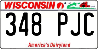 WI license plate 348PJC