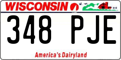 WI license plate 348PJE