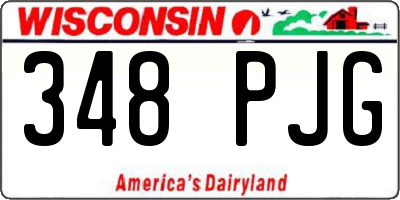 WI license plate 348PJG
