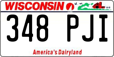 WI license plate 348PJI