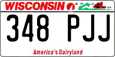 WI license plate 348PJJ