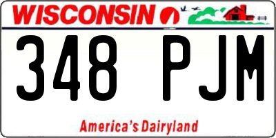 WI license plate 348PJM