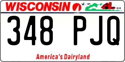 WI license plate 348PJQ