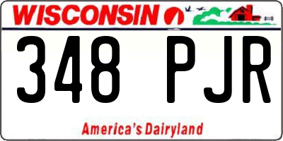 WI license plate 348PJR