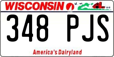 WI license plate 348PJS