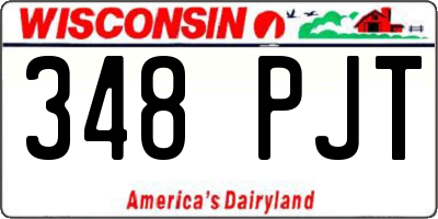 WI license plate 348PJT