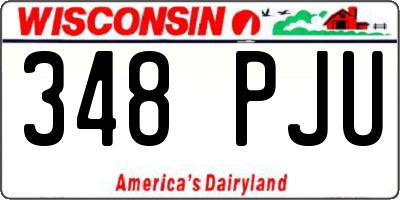 WI license plate 348PJU
