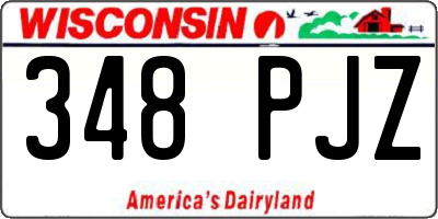 WI license plate 348PJZ