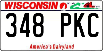 WI license plate 348PKC